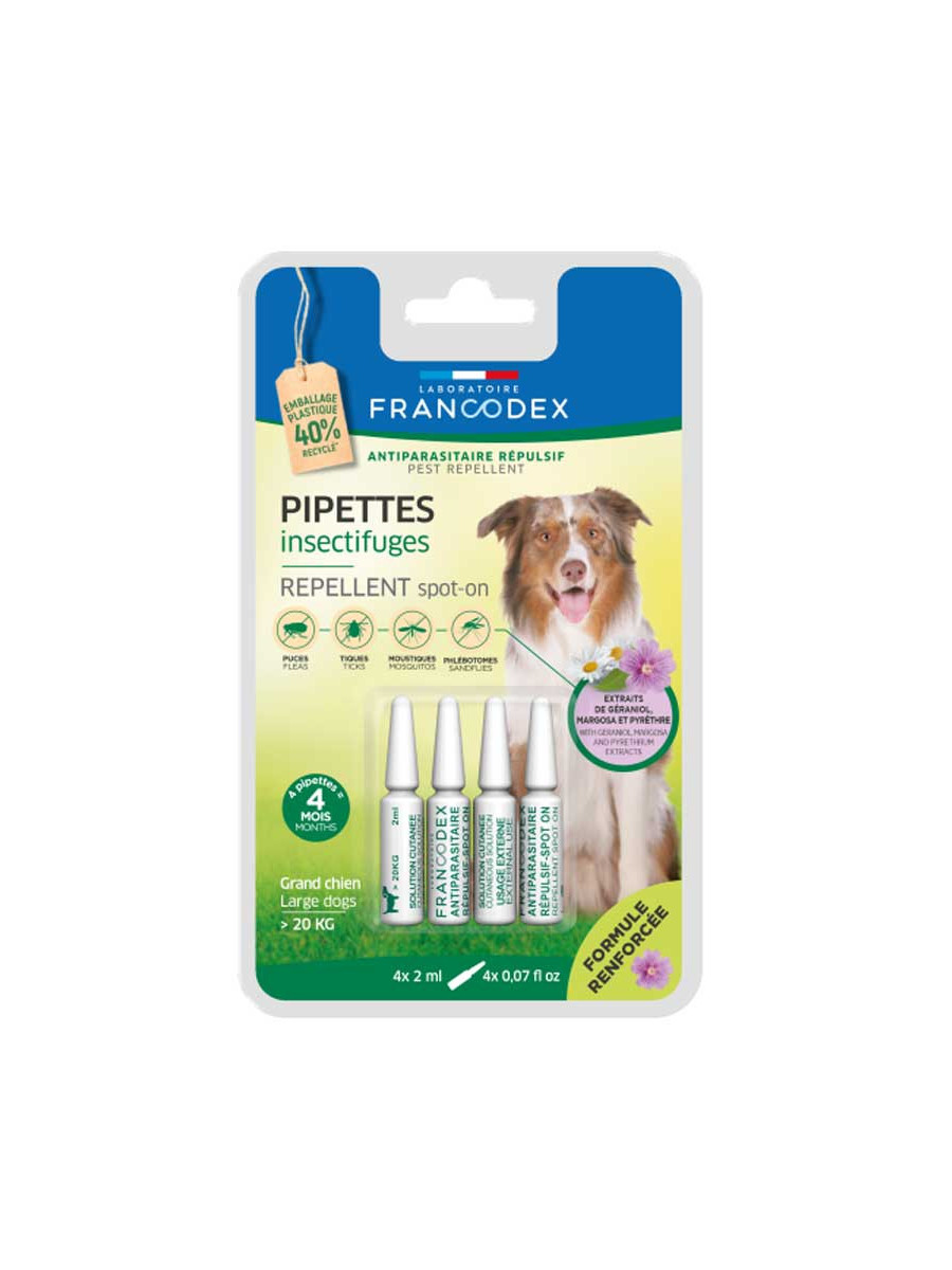 Pipettes Insectifuge Formule Renforc E Grand Chien Francodex