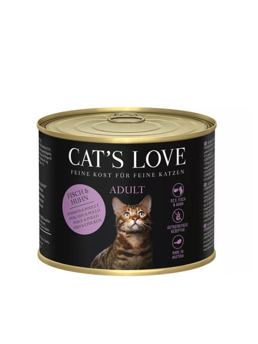 Pâtée pour chat adulte poisson et poulet 200g Cat's Love