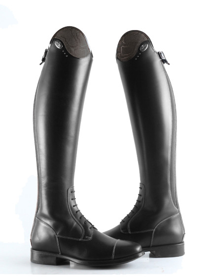 Bottes Salentino cuir lisse personnalisation Regalblack avec lacets noir De Niro