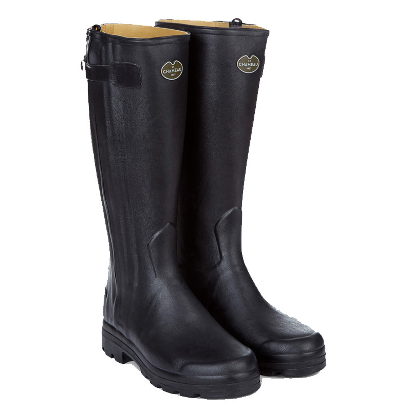 Bottes Chasseur doublées en cuir homme noir Le Chameau