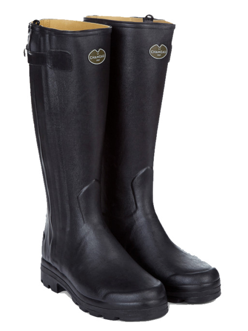 Bottes Chasseur doublées en cuir homme noir Le Chameau