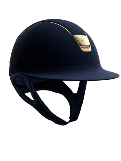 Casque Miss Shield Shadowmatt 2.0 blason et liseré chrome gold Samshield