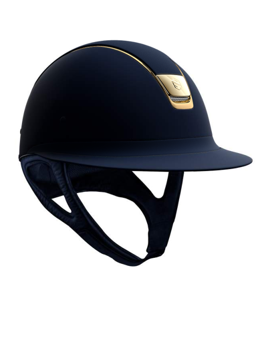 Casque Miss Shield Shadowmatt 2.0 blason et liseré chrome gold Samshield