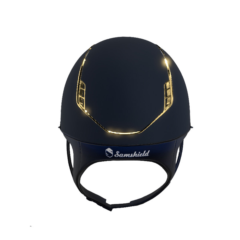 Casque Miss Shield Shadowmatt 2.0 blason et liseré chrome gold Samshield