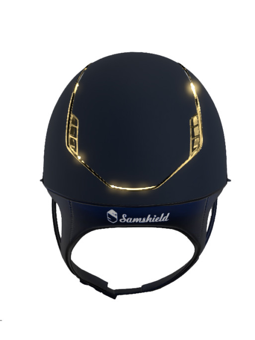 Casque Miss Shield Shadowmatt 2.0 blason et liseré chrome gold Samshield