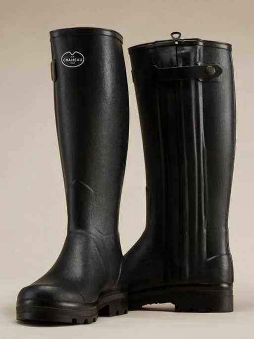 Bottes Chasseur doublées en cuir homme noir Le Chameau