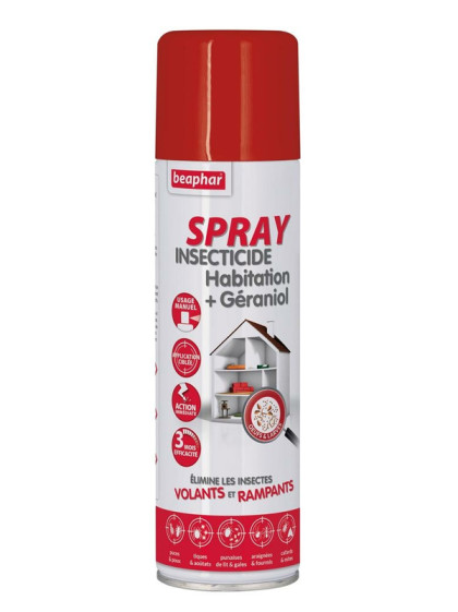 Spray insecticide habitation + géraniol 250ml Beaphar