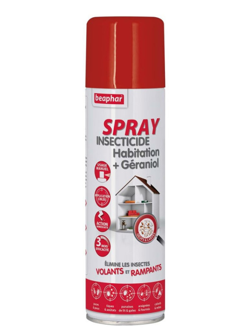 Spray insecticide habitation + géraniol 250ml Beaphar