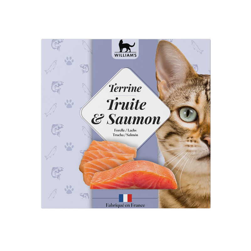 Terrine pour chat truite/saumon 80g William's