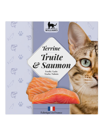 Terrine pour chat truite/saumon 80g William's