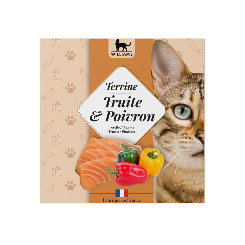 Terrine pour chat truite/poivron 80g William's