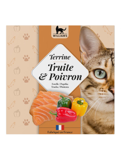 Terrine pour chat truite/poivron 80g William's