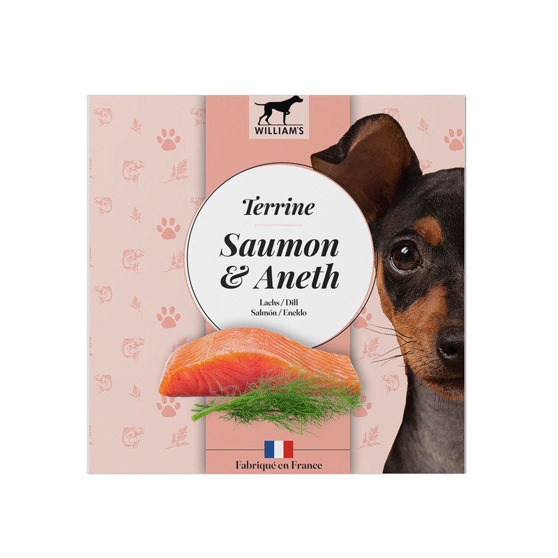 Terrine pour chien saumon/aneth 80g William's