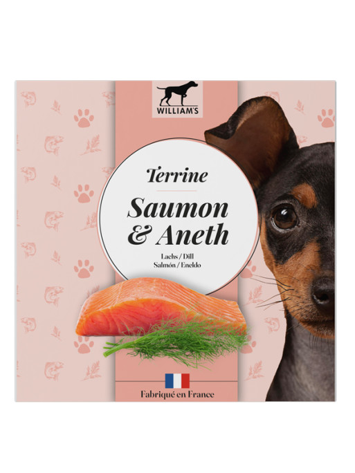 Terrine pour chien saumon/aneth 80g William's