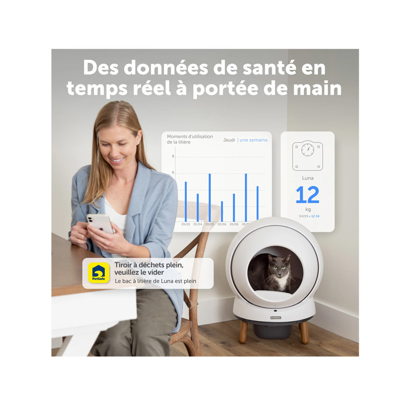 Bac à litière autonettoyant connecté Smart Pin PetSafe