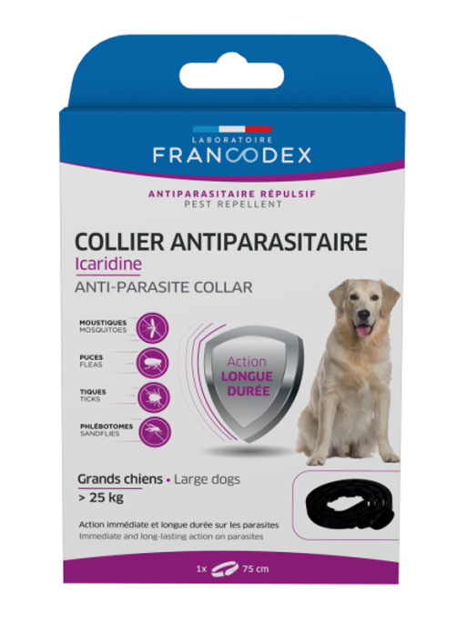 Collier antiparasitaire Icaridine grand chien Francodex