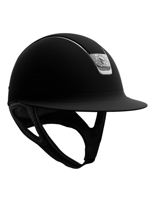 Casque Miss Shield Blason Crystal Fabric Silver Samshield noir avant