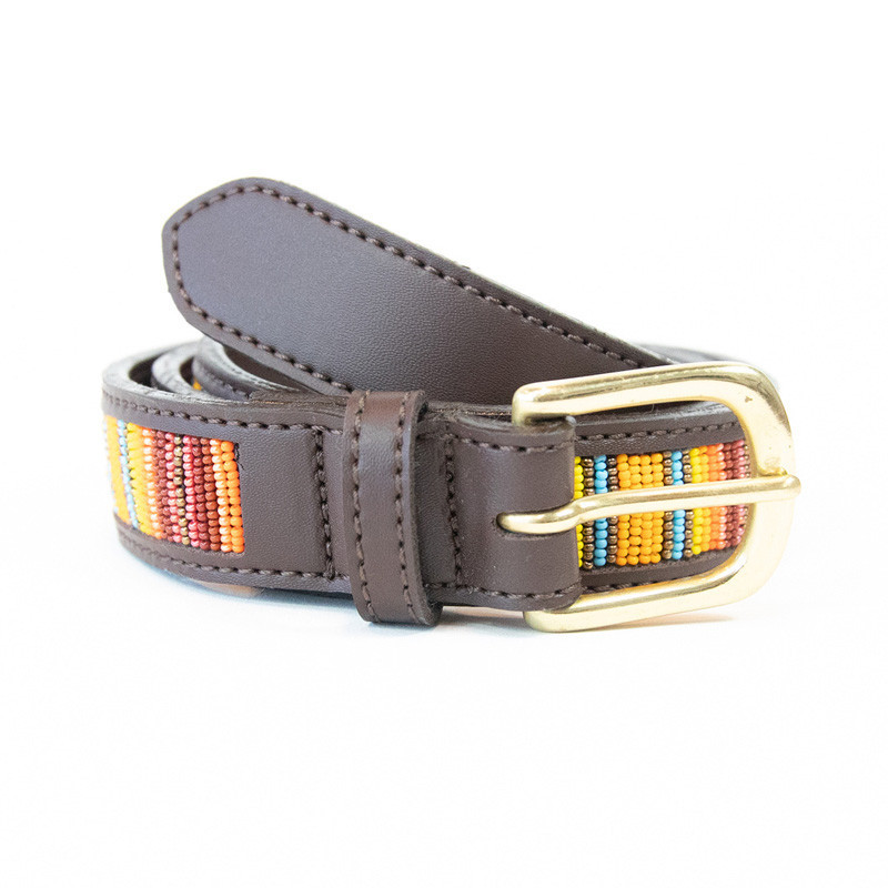 Ceinture Perles faites main Kentucky orange 1