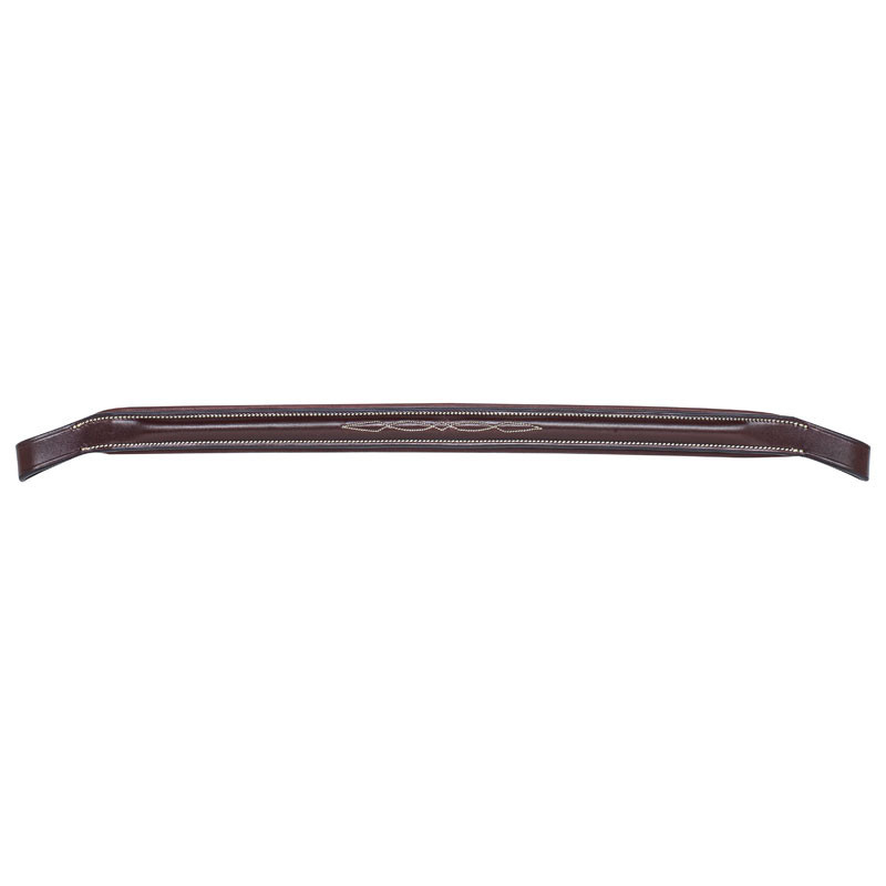 Frontal surpiqué cuir plat Equiline marron