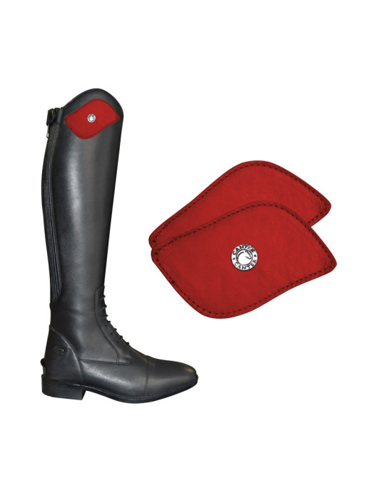 Empiècements pour bottes Pratoni Canter cuir rouge