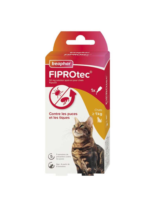 Pipettes antiparasitaires chat Fiprotec Beaphar