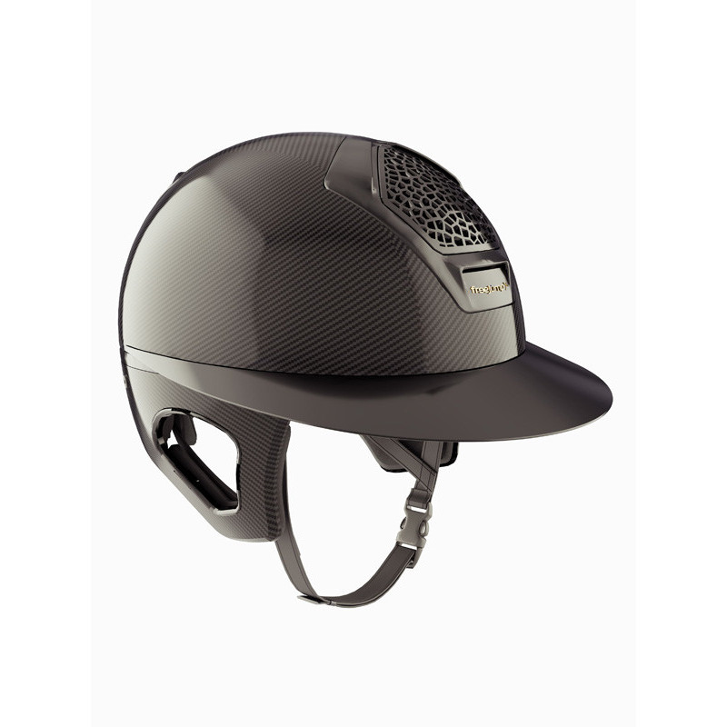 Casque Voronoï noir avec protection temporale Glossy visière longue Freejump