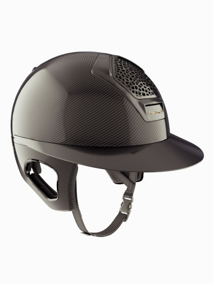 Casque Voronoï noir avec protection temporale Glossy visière longue Freejump