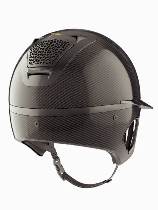 Casque Voronoï noir avec protection temporale Glossy visière longue Freejump